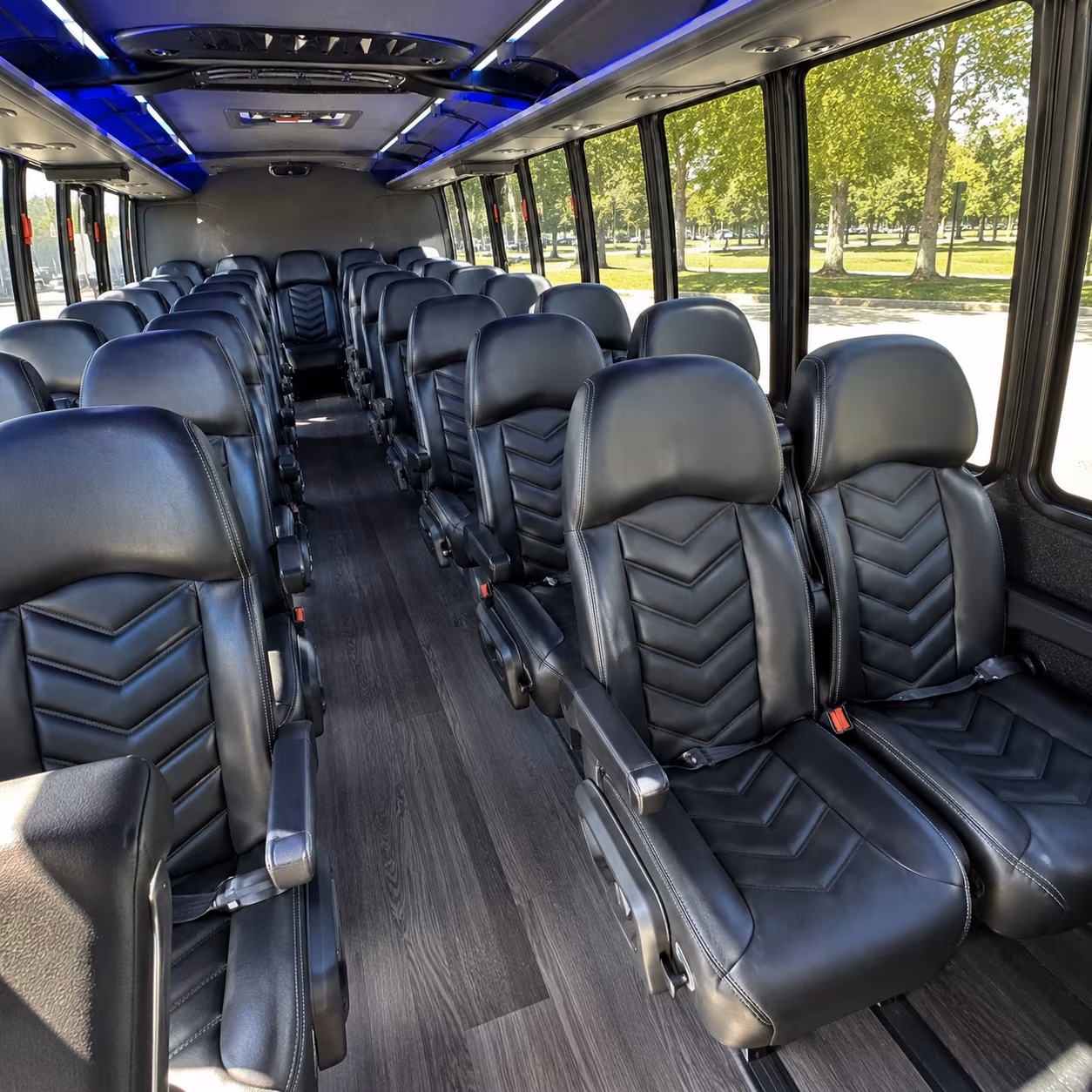 newport news 28 passenger minibus inside
