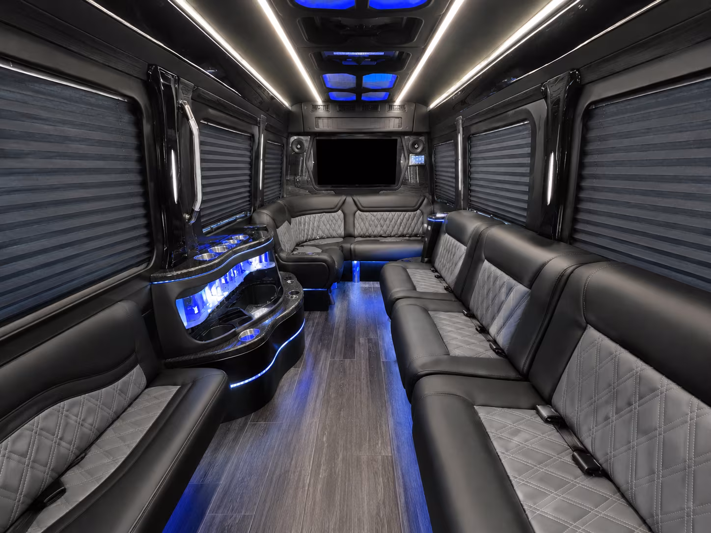 newport news 30 passenger party bus interior