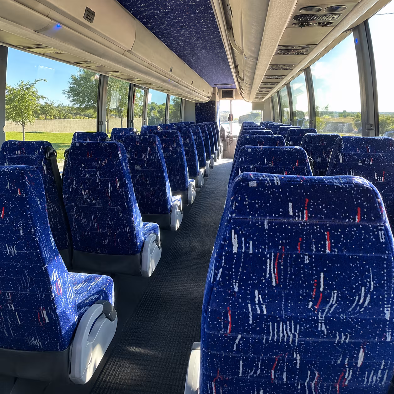 newport news 56 passenger charter bus inside