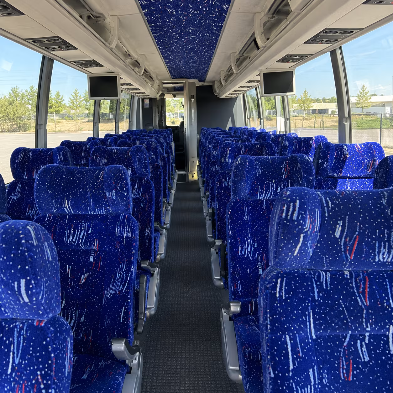 newport news 56 passenger charter bus interior