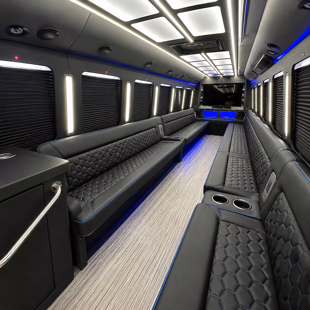 newport news party bus rental interior